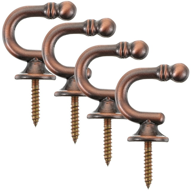 4Pcs Curtain Tieback Hooks Heavy Duty Metal Ball End Tie Back Hooks