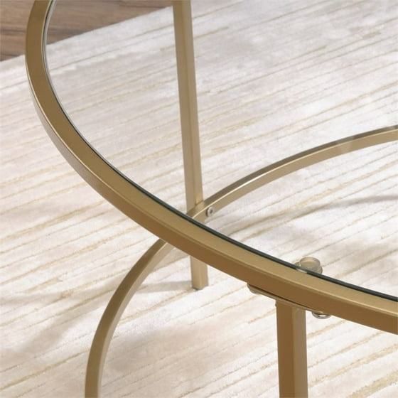 Sauder International Lux Round Coffee Table Satin Gold