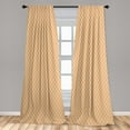 thumbnail image 5 of Ambesonne Vintage Curtains, Wavy Elliptic Pattern, Pair of 28"x84", Orange Cream, 5 of 5