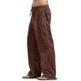 thumbnail image 2 of Caoirhny Women´s Drawstring Pants, Summer Elastic Waist Solid Color Loose Lounge Pants with Pockets, 2 of 6
