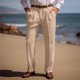 thumbnail image 1 of Pantalones largos para hombre, lisos, informales, con múltiples bolsillos y botones, para exteriores, rectos, para fitness, cargo, poliéster, 1 of 6