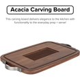thumbnail image 2 of Viking Acacia Carving Board w/Juice Well & Metal Handles (23" x 14" x 1.0"), 2 of 7