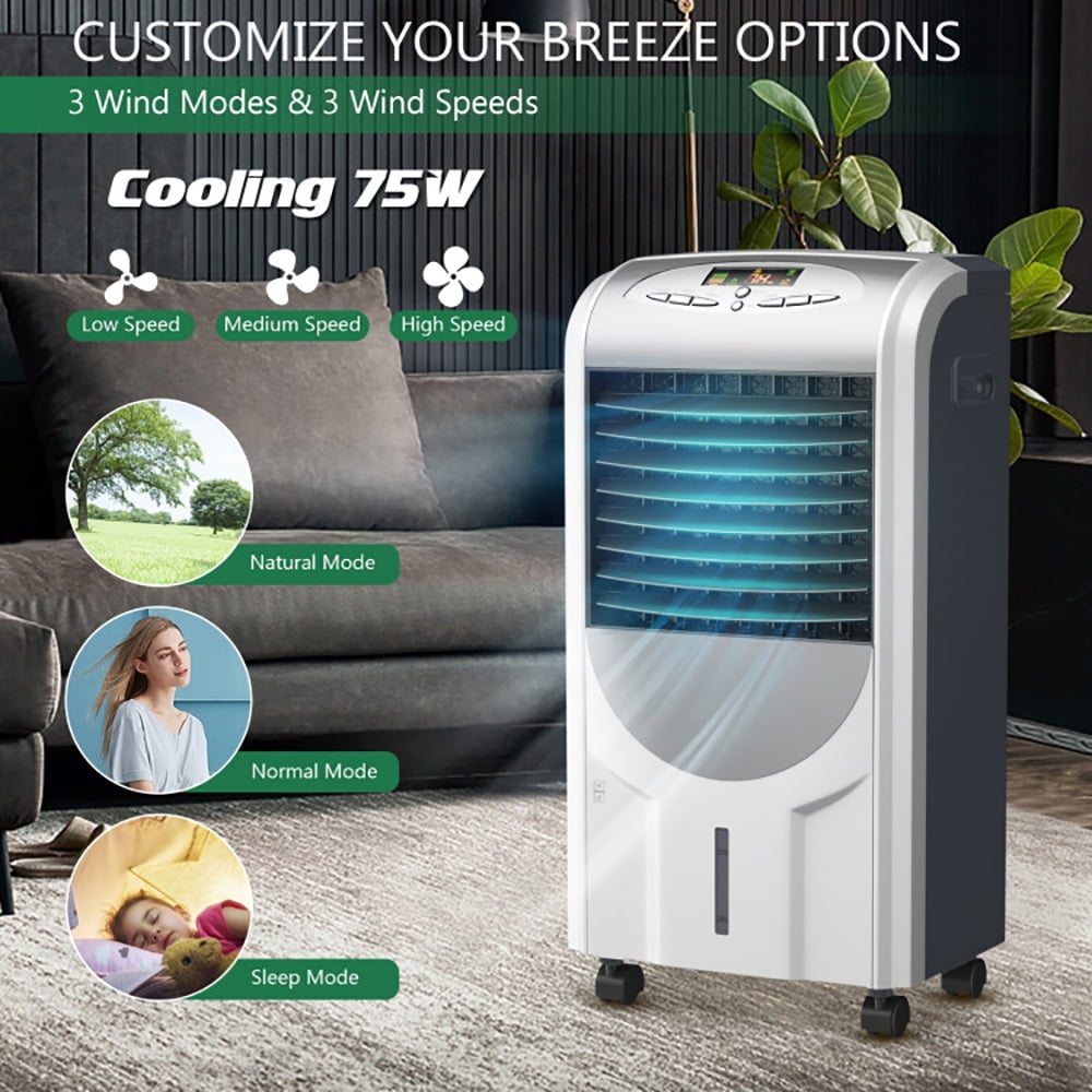 Spaco Portable Air Cooler Fan with Heater and Humidifier Function, Air Conditioners, Mist Cooling Fan, Portable Ac Units for Rooms, Bedroom, Office, RV and Camping