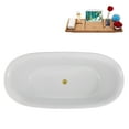 thumbnail image 6 of 67" Streamline N4620BGL Soaking Freestanding Tub and Tray With Internal Drain in Brushed Gold, 6 of 10