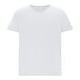 thumbnail image 3 of Men's T-Shirt White Cotton Tshirt Men Men's V-Neck T-Shirts Soft Fitted Premium Classic Tee Men's T Shirts Cotton Hipster Hip Hop Longline Crewneck T-Shirt, 3 of 5