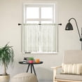 thumbnail image 5 of Spring Linen Textured Kitchen Window Curtains over Sink 25×30 Inch Length Semi Sheer Farmhouse Small Curtains for Cafe Bathroom Basement, Short Rod Pocket Tier Curtains 2 Panels, 5 of 5