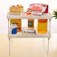 thumbnail image 3 of Kitchen Storage Rack Folding Shelf Stackable Holder Bathroom Cabinet Organizer, 3 of 11
