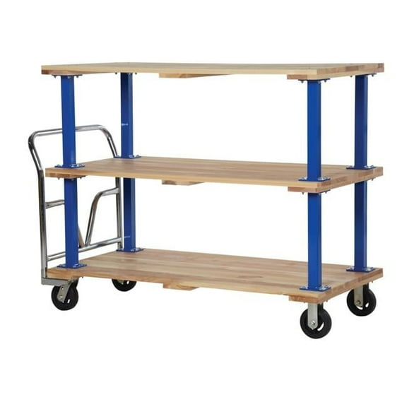 Vestil Manufacturing VHPT-TD-3060 30 x 60 in. Triple Deck Hardwood Platform Cart