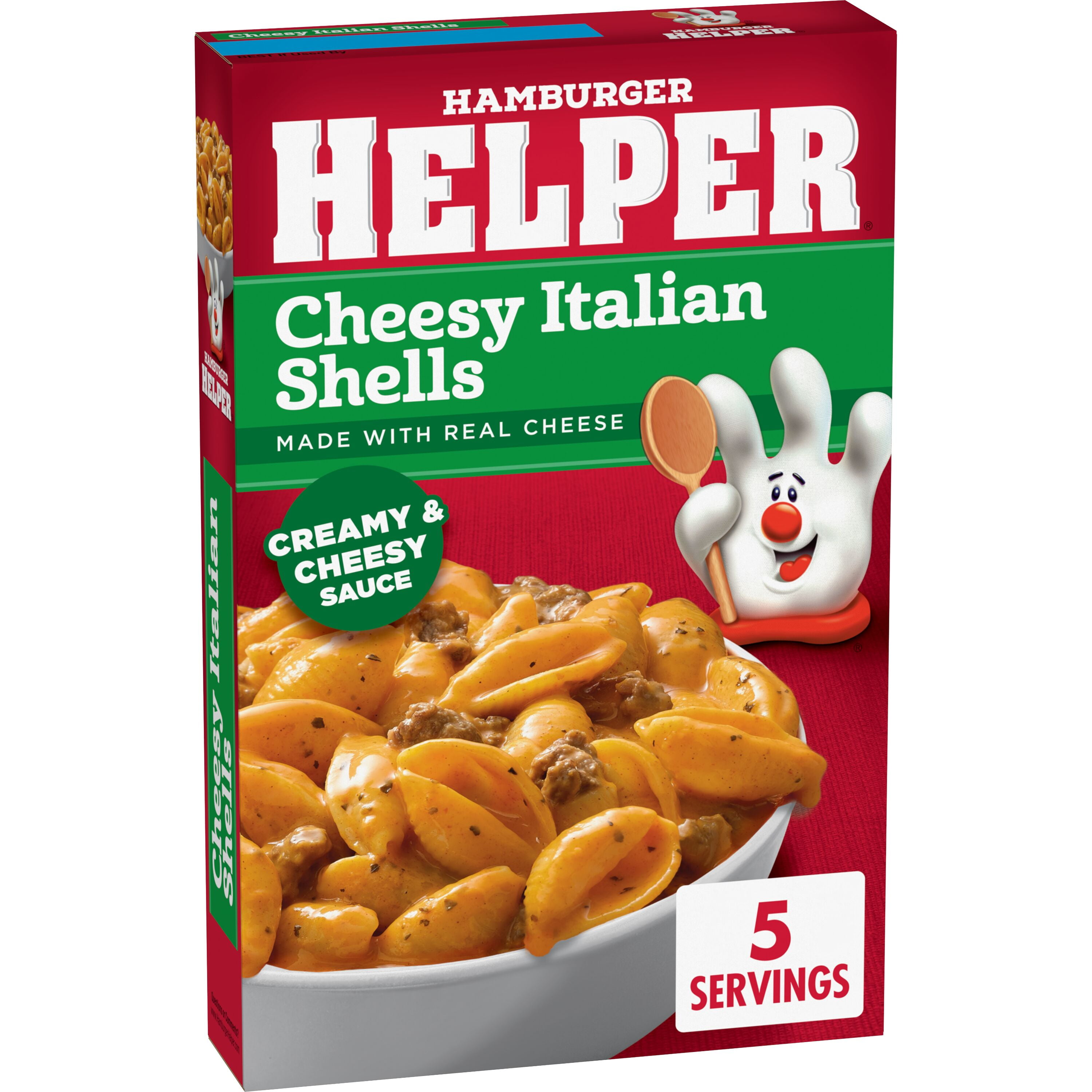 (8 pack) Hamburger Helper Pasta Cheesy Italian Shells, 6.1 Ounces Box