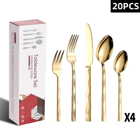 IFRINID Stainless Steel Flatware Set, 20-Piece Silverware Set for 4, Mirror Polished, Dishwasher Safe