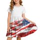 thumbnail image 2 of Odeerbi Niñas Día de La Independencia Vestido de Línea A Verano Patriótico Cuello Redondo Manga Corta Vestido Casual, 2 of 9