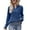 Blue, variant on Dgankt Shirts for Women Fashion Casual Solid Button V-Neck Long Sleeve T-Shirt,Sizes S-2XL