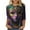 01Multicolor, variant on Women's Tops Women's Mardi Gras Fashion Printing Casual Round-Neck 3/4 Sleeve T-shirt Blouse Multicolor 2X