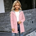 thumbnail image 2 of Rggeeun Toddler Girl'S Blouses Solid Color Hooded Long Sleeve with Adjustable Drawstring Zip-Up Cardigan Striped Lining Jacket for Fall Outdoor Adorable Tops,Pink,7-8 Years, 2 of 6