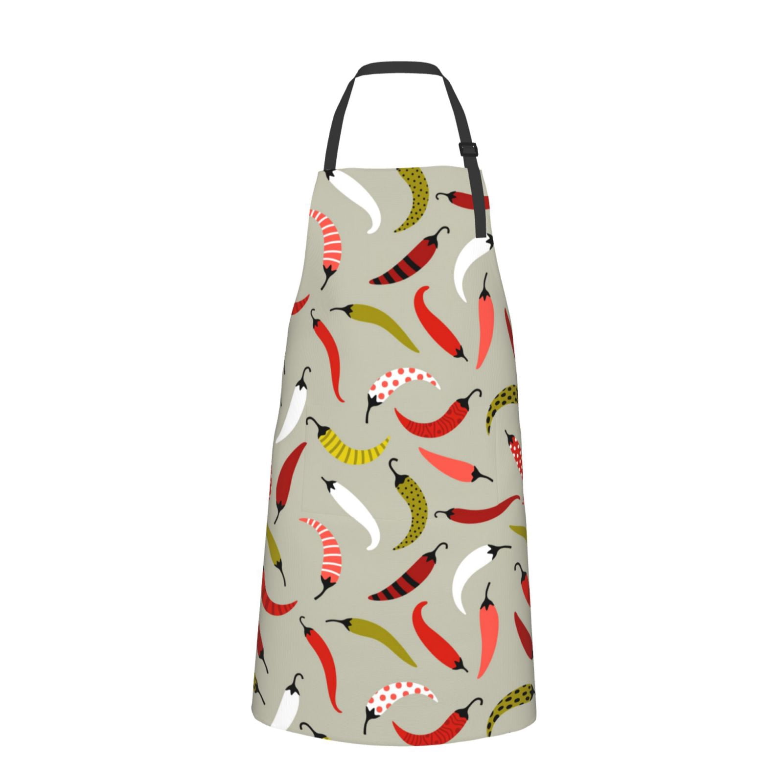 Naloa Colorful Chili Apron Kitchen Aprons with Pockets for Women Men Chef