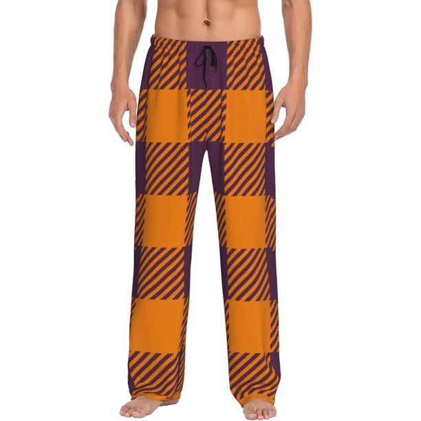 Balery Fall Buffalo Plaid Pantalones de pijama para hombre, pijama ultraligero, pantalón de descanso-Small