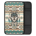 thumbnail image 2 of Renewold American Tribal Wolf Dream Catcher Auto Center Console Pad Universal Automotive Comfortable Console Armrest Cushion Softness Car Accessory Decor, 2 of 6