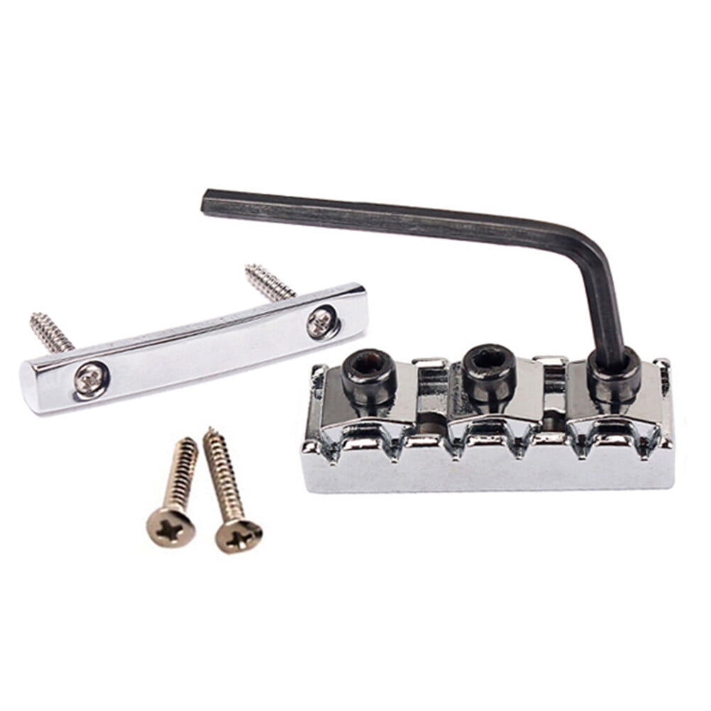 String Retainers Set Locking Nut String Tension Bar for Guitar Floyrose Bridge (Silver