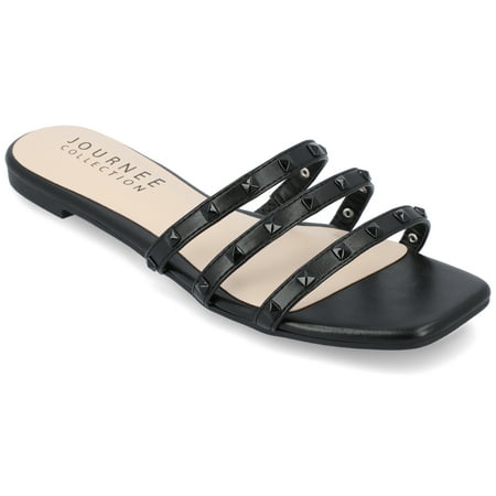 

Journee Collection Womens Camarie Slip On Slide Multi Strap Sandals