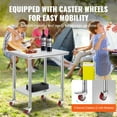 thumbnail image 5 of Heavy Duty Stainless Steel Work Table on Wheels, 24x30 Inch Restaurant Prep Table, Adjustable Casters for Commercial Kitchen & Food Industry (33.8 Inch Height), 5 of 11