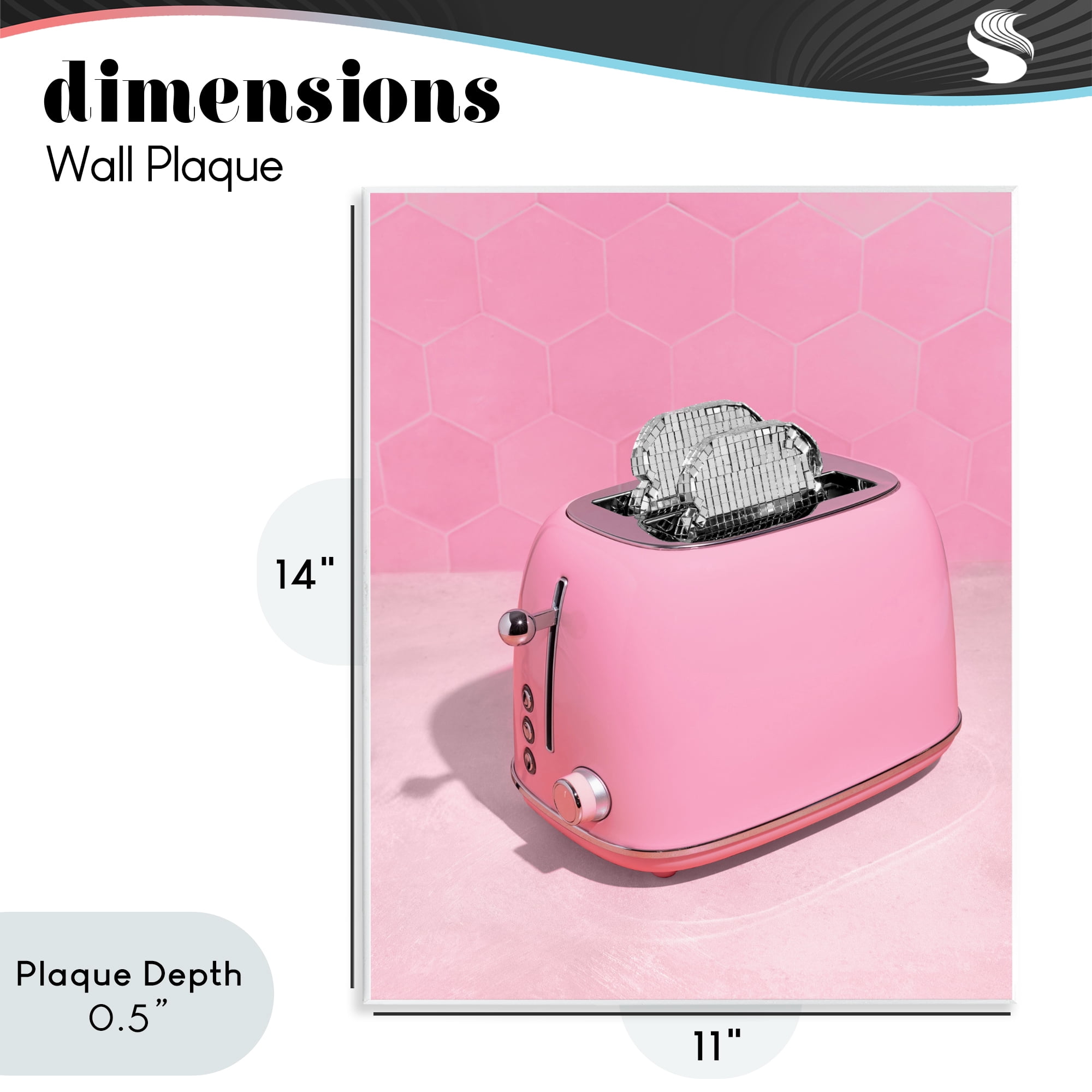 Stupell Industries Disco Toaster over Pink Wall Plaque Art, design by LISH Creative