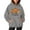 Grey, variant on Women Hoodies Halloween Pumpkin Print Long Sleeve Casual Pocket Pullovers Sweatshirts Tunic Ladies Oversized Tops