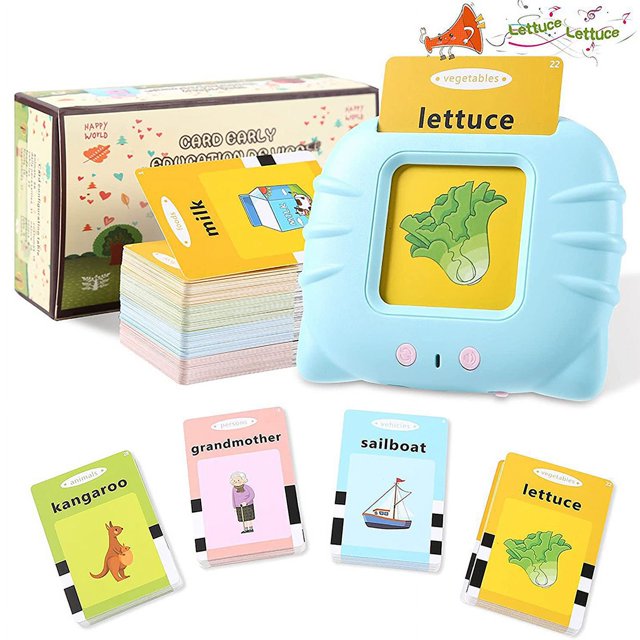 Juguete de tarjeta de voz, máquina de aprendizaje de tarjetas, tarjetas didácticas visuales, juguetes para bebés, tarjetas flash parlantes, salida de alta intensidad