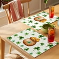 thumbnail image 4 of St. Patrick's Day Placemats Set of 4 Spring Gold Coin Botanical Clovers Leaves Place Mats Indoor Wipeable Table Mats Washable Dining Table Placemats for Kitchen Holiday Party Home Decor 13x19 Inch, 4 of 9