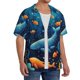 thumbnail image 2 of Balery Whimsical Underwater Fantasy Camisa Casual de Manga Corta con Botones para Hombre, Texturizada, Estilo Cubano, para Playa, Verano-Medium, 2 of 5