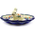 thumbnail image 3 of Polish Pottery 9-inch Egg Plate (Spring Flowers Theme) Hand Painted in Boleslawiec, Poland + Certificate of Authenticity, 3 of 6