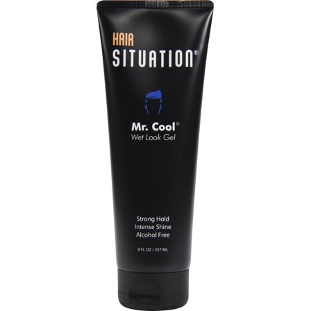 Hair Situation Mr. Cool Wet Look Hair Gel - Strong Hold, Anti Humidity, Non-Flaking Formula 8 oz