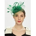 thumbnail image 4 of SenseStyle Fascinator Headband Clearance Tea Party Fascinator Kentuckys Derbys Hat Fascinator Pillbox Hat Headband for Women's Hats Green, 4 of 8