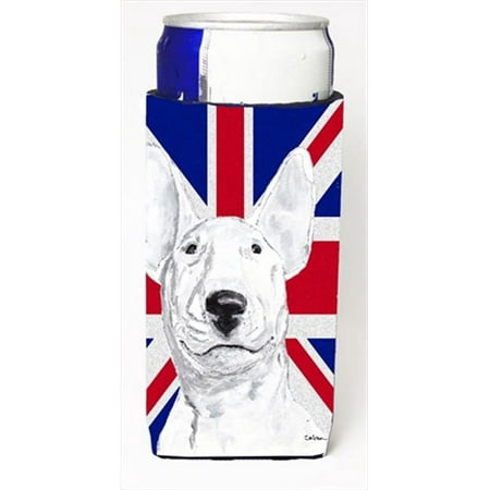 Bull Terrier With English Union Jack British Flag Michelob Ultra bottle sleeves For Slim Cans - 12