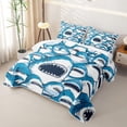 thumbnail image 3 of meiyoeat Cute Shark Quilt Full,Kawaii Ocean Animal Full Bedspread Sets For Boys Kids,3 Pieces, 3 of 7