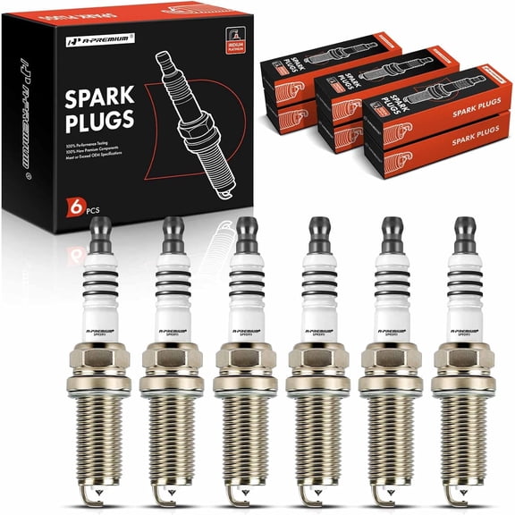 A-Premium Iridium Platinum Spark Plugs Compatible with Mercedes-Benz E280, E300, GLK350, ML350, ML450, S350, SLK280, SLK300, R350, C250 & Mitsubishi Outlander & Dodge & Freightliner, Pack of 6