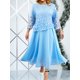 thumbnail image 1 of Vestido de gasa de encaje con falda bordada de talla grande para mujer Vestido transpirable y cómodo, 1 of 6
