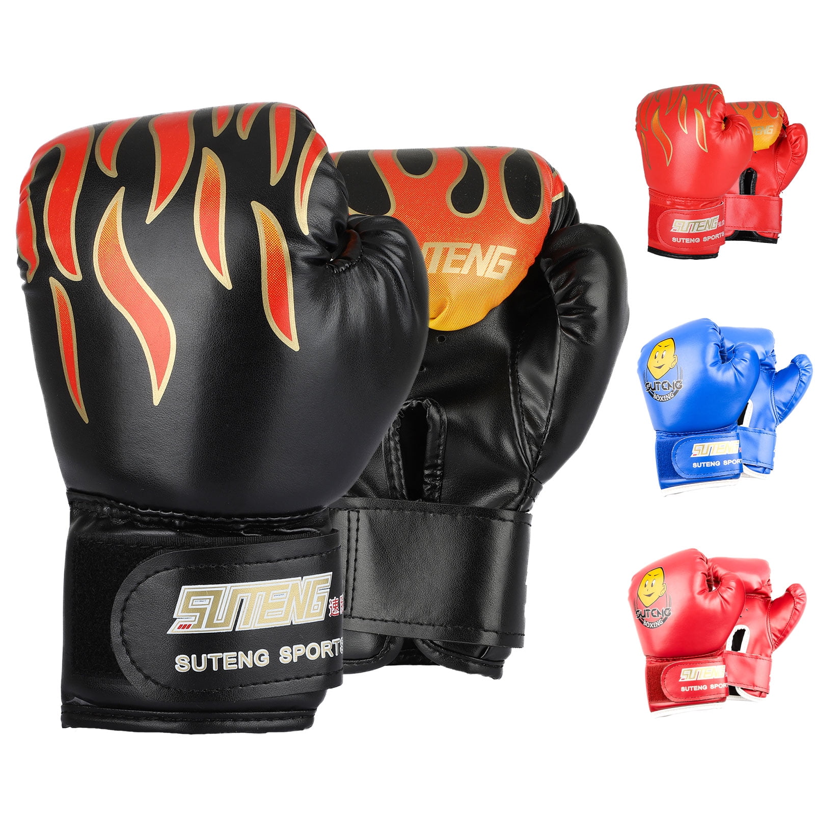 Youth Kids 8 Oz Boxing Gloves Premium PU Kickboxing Pouching Bag Mitts Red 