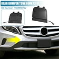 thumbnail image 2 of Front Bumper Tow Hook Cover 1568850722 Car Trailer Hook Cover Fit for Mercedes-Benz GLA200 Black, 2 of 6