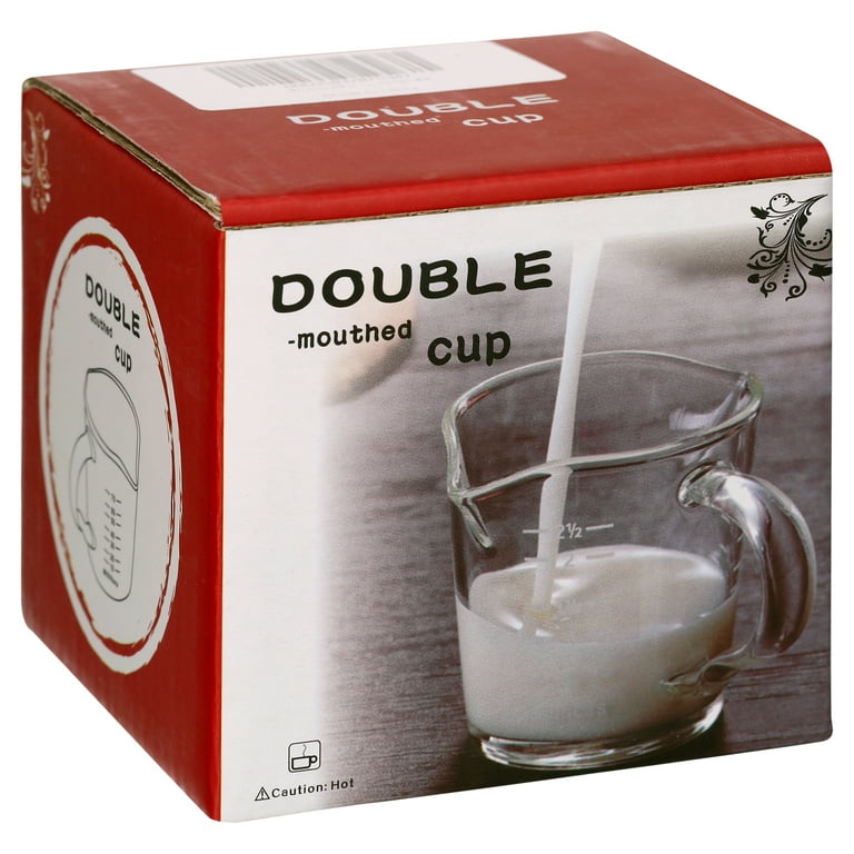 BCnmviku Shot Glasses Espresso Parts Double Spouts Milk Cup Clear Glass  (Clear Glass-2Pack)