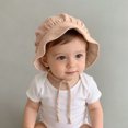 thumbnail image 2 of Xijirk Baby Ruffled Brim Sun Hat Soft Organic Upf 50 Plus with Adjustable Chin Strap Gentle Cozy Headwear for Outdoor Play and Beach Travel,Khaki,6 Months-2 Years, 2 of 4