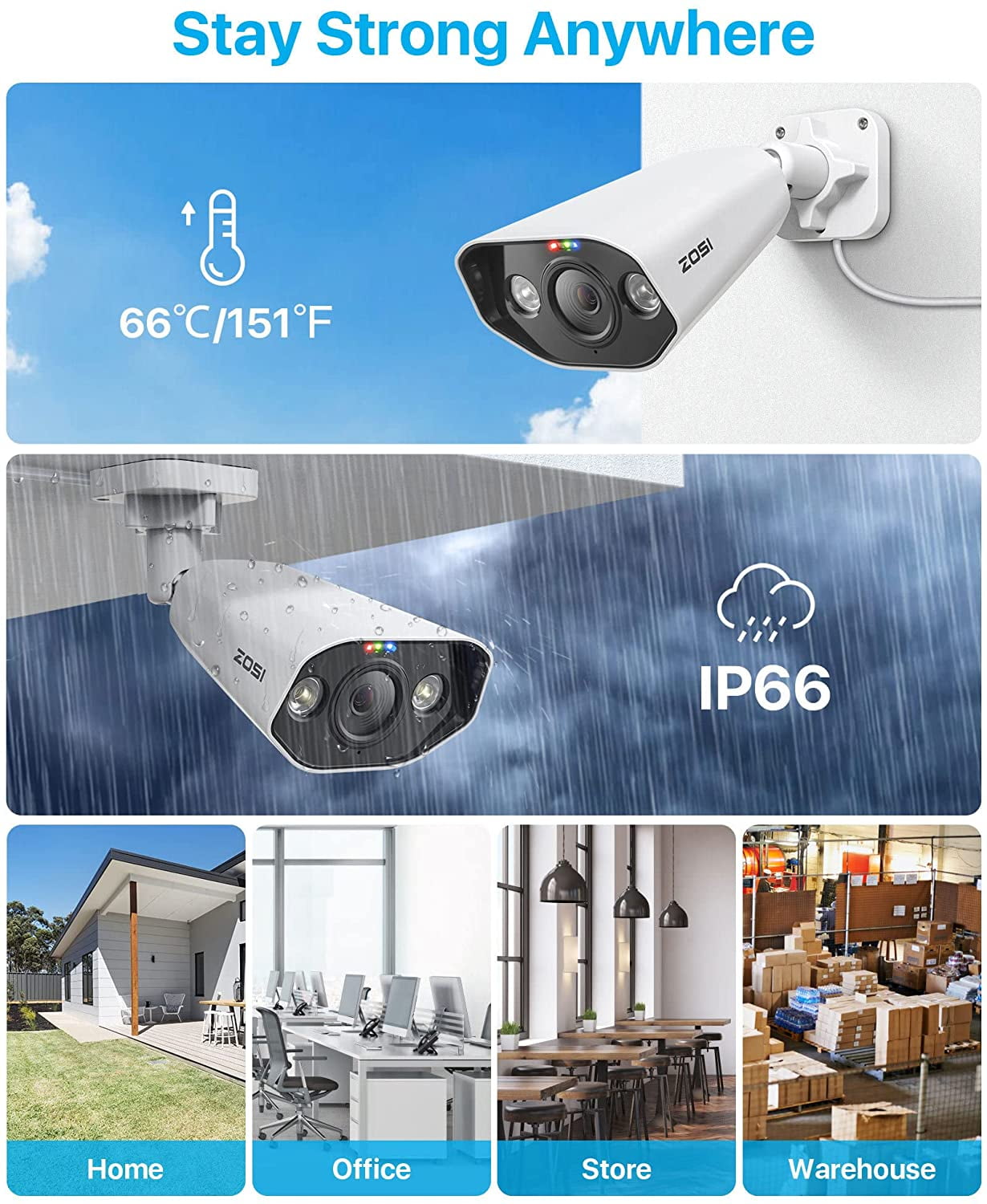 4K Spotlight Security Camera System, ZOSI Security POE System, 8MP AI Person Vehicle Detection Outdoor Camera, 2 Way Audio, Color Night Vision, 8CH 4K NVR with 2TB Hard Drive
