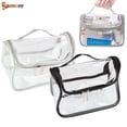 thumbnail image 2 of Spencer Clear Travel Toiletry Bags Waterproof Cosmetic Makeup Zipper Bag Transparent PVC Pouch Organizer Wash Bag, White, 2 of 7
