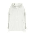 thumbnail image 4 of JGGSPWM Women Furry Collar Solid Color Casual Jacket, Women's Fall Batwing Sleeve Full Zip Up Hooded Jacket Coat with Pockets White L, 4 of 8