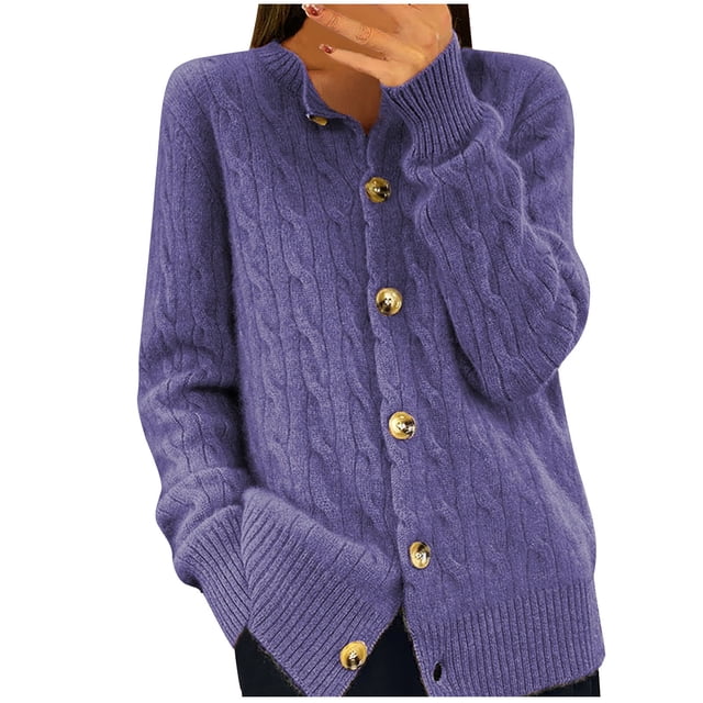 Birdeem Mode Femmes Manches Longues Décontracté Tricoté Col Rond Blouse Chandail Tops