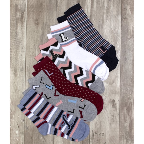 The Lakeside Collection Women’s Novelty Pattern Crew Socks 6 Pairs