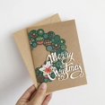 thumbnail image 3 of Tarjetas de Felicitación de Feliz Navidad, tarjetas de papel Kraft Vintage de 20 piezas, con sobre 3D, árbol de Navidad, campana de media de Santa para vacaciones, 3 of 3