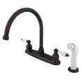 thumbnail image 1 of Goose Neck Kitchen Faucet With Side Sprayer - Oil Rubbed Bronze Finish, 1 of 1