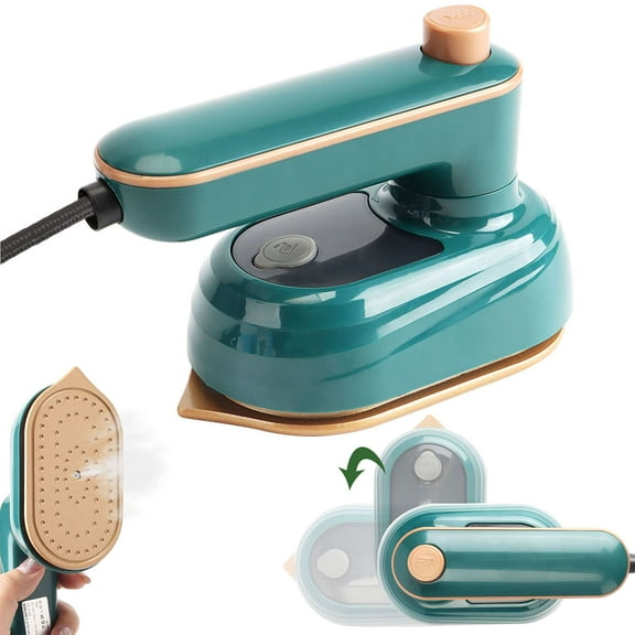 Gustave Mini Portable Steam Iron Travel Steamer for Clothes, 180Β° Rotatable Handheld Clothing Garment Fabric Steamer Iron Wrinkle Remover for Travel, Home, Office, Dorm - Green