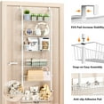 thumbnail image 5 of FOUKUS Over the Door Pantry Organizer: 6 Tier Stainless Steel Kitchen Organizers and Storage, Hanging Spice Rack, Easy to Install - White, 5 of 6