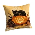 thumbnail image 2 of Fall Throw Pillow, Spooky Halloween Decor 18X18 Inch Linen Pillow Case, Perfect for Halloween Home Decor Indoor, Farmhouse Living Room Decor, Vintage Home Decor Arrangements,, 2 of 6